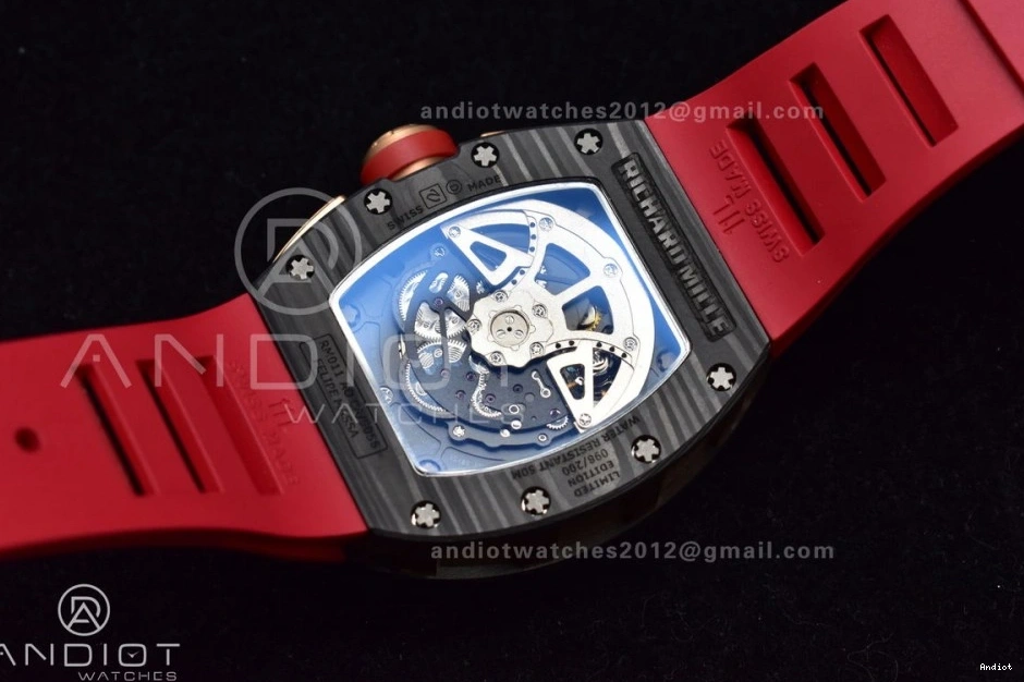 Best NTPT Rubber on Dial A7750 Chrono Edition Crystal V2 RM011 Strap Lotus KVF Red 1:1 1130